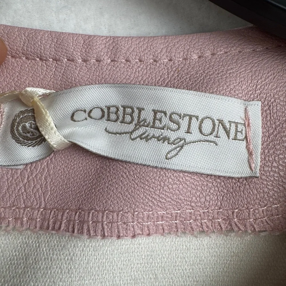 Cobblestone Living Faux Leather Top Puff Sleeve Mauve Pink S/M Made In Italy - Picture 3 of 8
